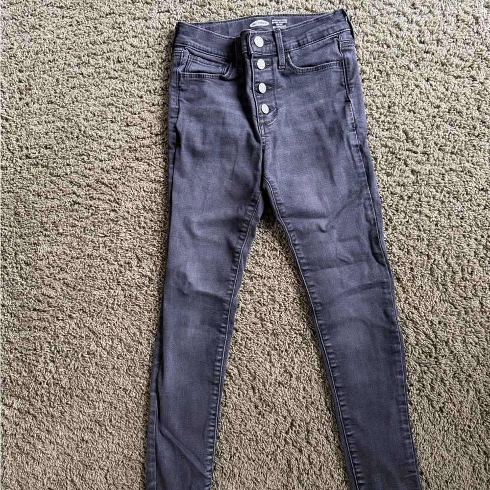 Kids Old Navy High-Rise Button-Fly Super Skinny Jeans- size 10